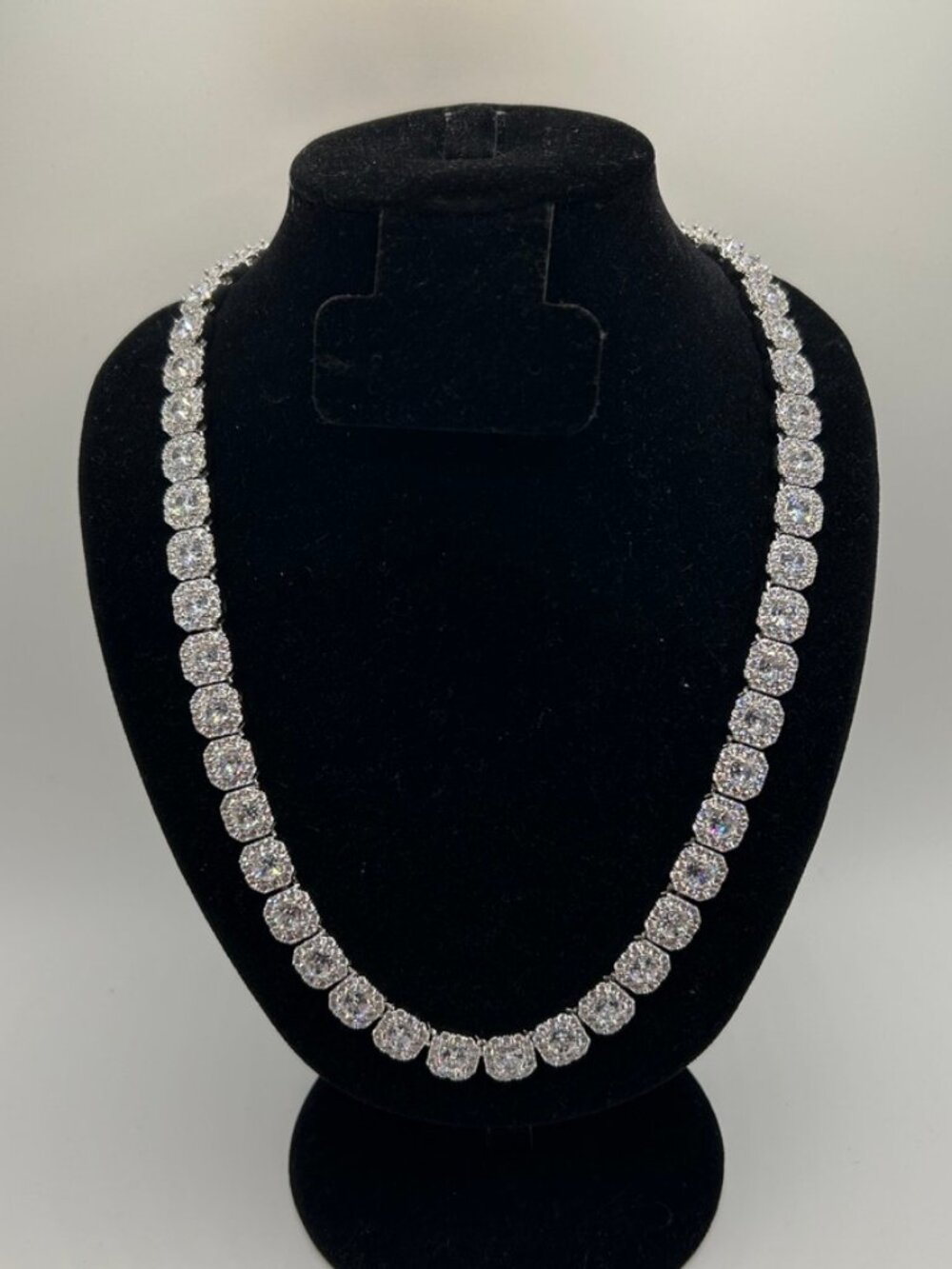 Stackable Layering Moissanite Tennis Chain Silver 20 Inch No Pass Womens VVS